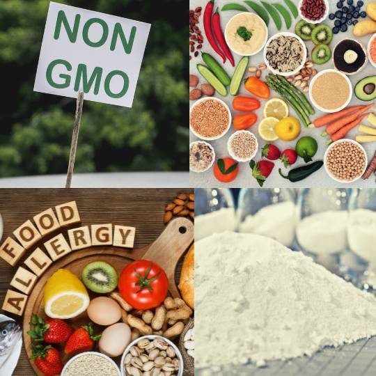 non gmo, vegan, plant based, gluten free, free from magnesium stearate